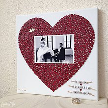 Darčeky pre svadobčanov - Srdiečkové srdce s fotkou farebné (Červená) - 8848892_