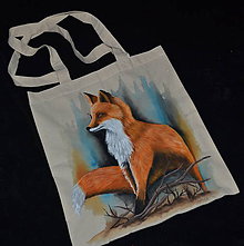 Nákupné tašky - ručne maľovaná taška- líška - 8846348_