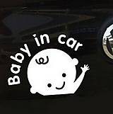 Úložné priestory & Organizácia - Nálepky na auto - Baby in car - bábätko - 8848322_