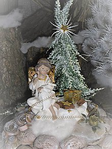 Dekorácie - Vianočná dekorácia s anjelom - 8854905_