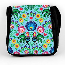 Iné tašky - Taška na plece L farebné folk kvety (Modrá) - 8854258_