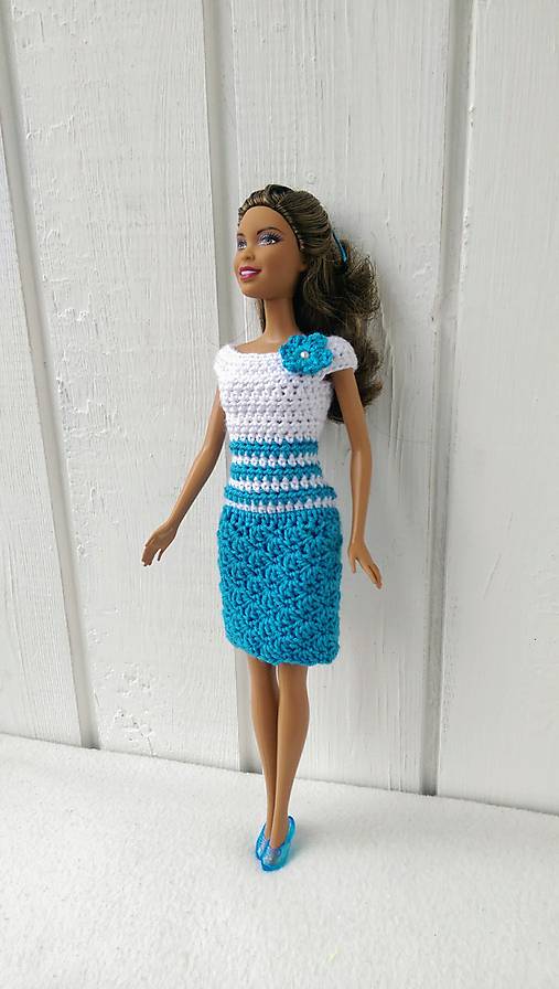  - Modrobiele šaty 2 pre Barbie - 8852548_