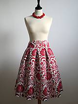 Sukne - slávnostná sukňa Červený ornament - 8856049_