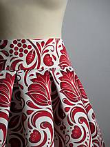 Sukne - slávnostná sukňa Červený ornament - 8856051_