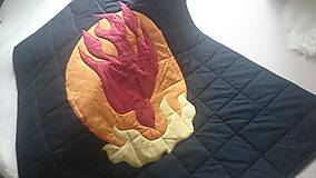 Úžitkový textil - Patchwork deka -Fire Love - 8859370_