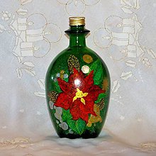 Nádoby - Ručne maľovaná darčeková fľaša Adventný veniec - 8860287_