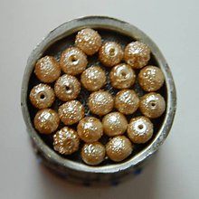 Korálky - 6mm(cca 40ks) (Zlatá) - 8856918_