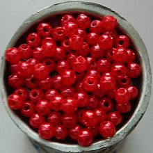 Korálky - 3,5 mm(cca 180ks) (Červená) - 8859934_