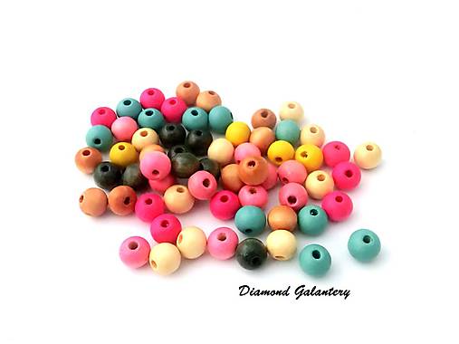 Korálky - Drevená korálka 10 mm - náhodný mix 10 kusov - 8864797_
