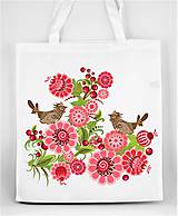 Nákupné tašky - Nákupná taška farebné folk kvety a vtáčik 04 - 8863363_