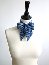 Šatky - dámska modrotlačová kravata - 8865250_