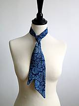Šatky - dámska modrotlačová kravata - 8865251_
