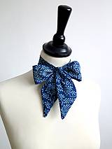 Šatky - dámska modrotlačová kravata - 8865252_