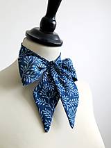 Šatky - dámska modrotlačová kravata - 8865253_