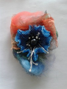 Brošne - brošňa modrý kvet 1 - 8869187_