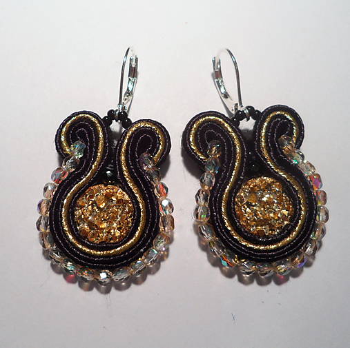 SOUTACHE náušnice (čierna)