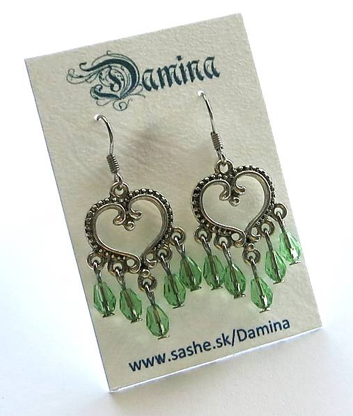 Náušnice - Slzičky na ramienku (zelená svetlá) - 8872374_