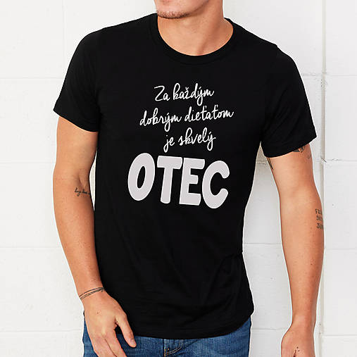 Pánske tričko SKVELÝ OTEC (L - Čierna)