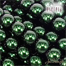 Korálky - Voskované perly - ESTRELA - zelená tmavá 12588 (č.18) - 8880667_