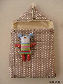 Detský textil - RUNO SHOP fusak pre deti do kočíka 100% ovčie runo MERINO TOP super wash Hviezdička béžová - 8884329_