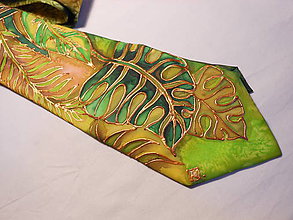Pánske doplnky - Maľovaná kravata - Les prales - 8881666_