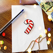 Magnetky - ★ Vianočná magnetka cartoon (vianočné lízatko) - 8884035_