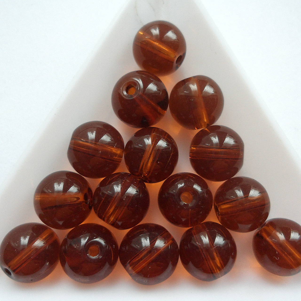 Sklenené korálky-priehľadné (10mm/hnedá-10ks)