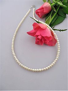 Náhrdelníky - Pravé perly náhrdelník zapínanie striebro Ag925/1000 - 8886614_