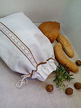 Úžitkový textil - Ľanové vrecko na chlieb, pečivo z ručne tkaného plátna - 8888607_