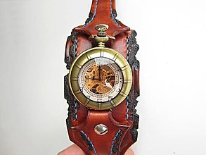Náramky - Steampunk vreckové/náramkové hodinky mosadzné - 8889068_