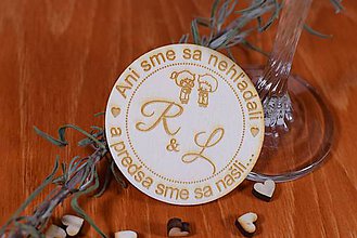 Darčeky pre svadobčanov - Gravírovaná drevená svadobná magnetka ako darček na redový tanec 99 - 8887595_