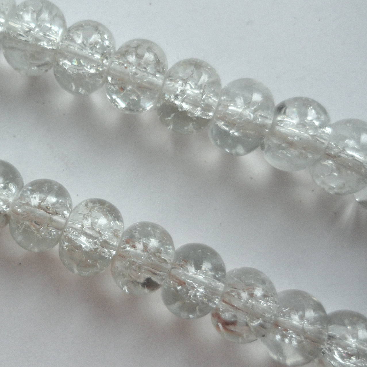 Sklenené korálky KRAKL 8x5mm-10ks (transparent)