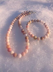 Sady šperkov - Ružový andský opál - sada šperkov - 8892458_