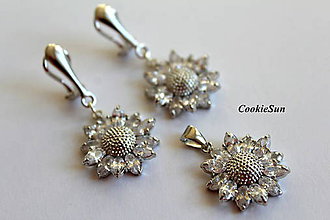 Sady šperkov - Sada "Zircon Sunflowers" - 8892216_