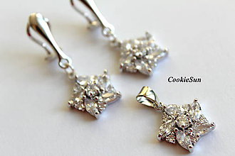 Sady šperkov - Sada "Zircon Snow Flowers" - 8892280_