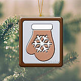 Dekorácie - Vianočná ozdoba ,,čokoládová" (rukavica a snehová vločka) - 8892085_