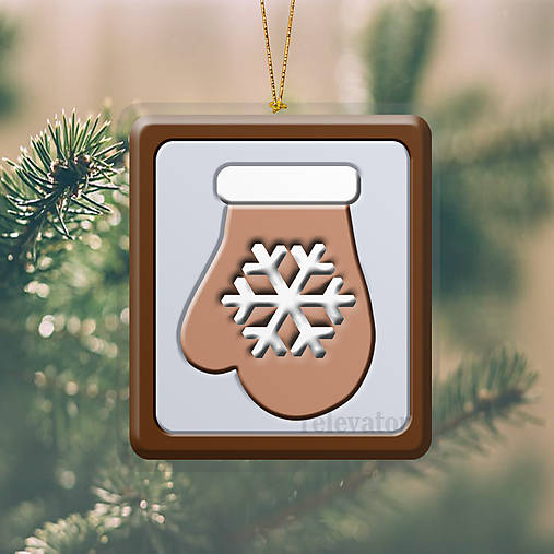 Vianočná ozdoba ,,čokoládová" (rukavica a snehová vločka)