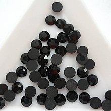 Korálky - Zirkóny ploché-1ks (4,7mm-čierna) - 8896948_
