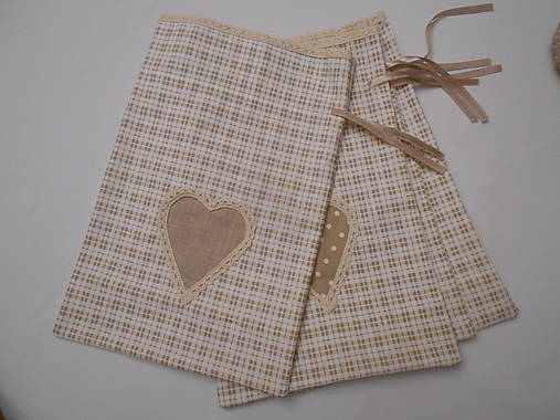 Úžitkový textil - Béžové mriežkové vrecúška - 8895864_