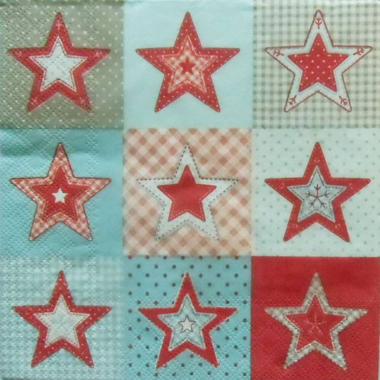 S1103 - Servítky - Vianoce, hviezda, bodka, káro, prúžky