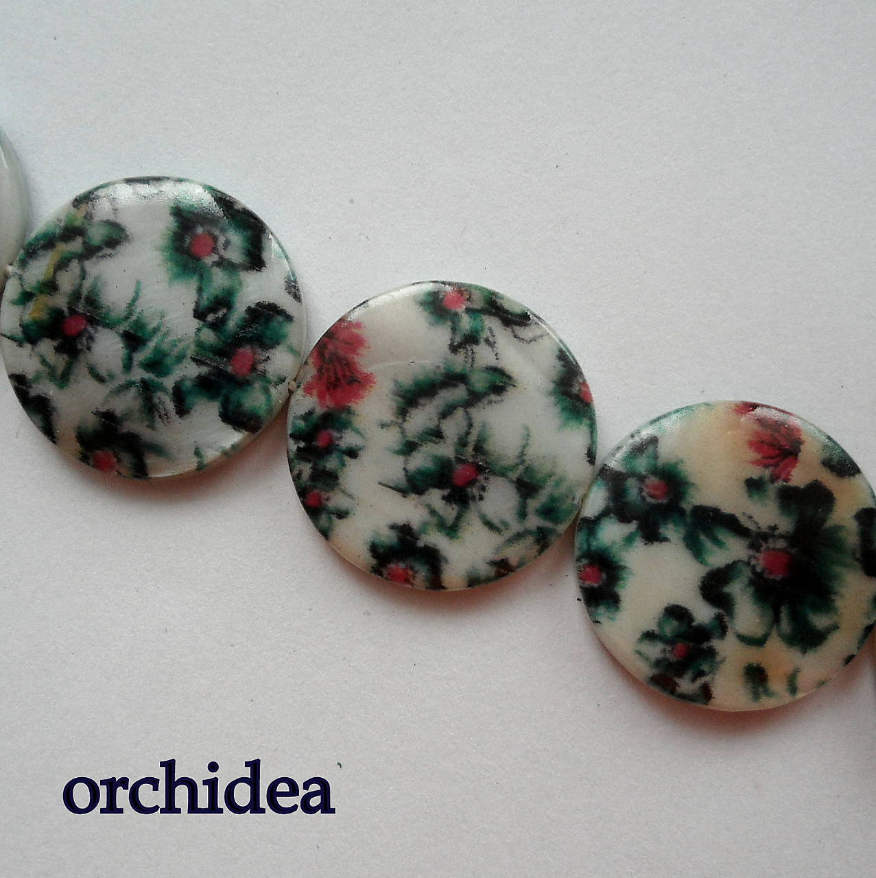 Perleť.placka 20mm-kvety-1ks (orchidea)