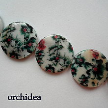Korálky - Perleť.placka 20mm-kvety-1ks (orchidea) - 8902003_