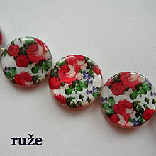 Korálky - Perleť.placka 20mm-kvety-1ks (ruže) - 8902006_