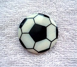Korálky - Perleťová placka 30mm-1ks (futbal) - 8902017_