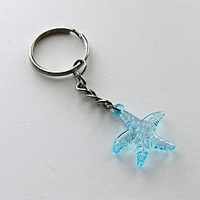 Kľúčenky - Kľúčenky detské - morská hviezdica (tyrkys) - 8904390_
