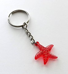 Kľúčenky - Kľúčenky detské - morská hviezdica (červená) - 8904392_