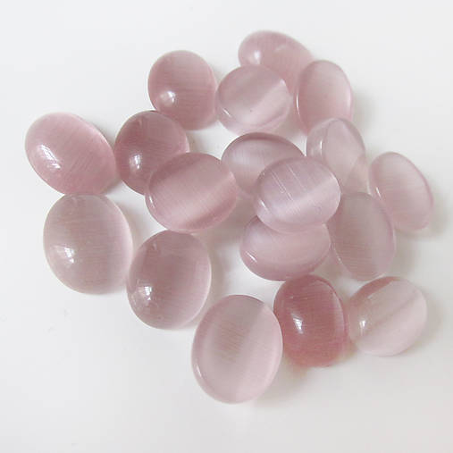 Komponenty - Mačacie oko skl.kab. / ovál 8x10mm (Old Pink) - 8908251_