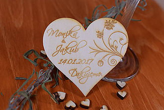 Darčeky pre svadobčanov - Gravírovaná drevená svadobná magnetka ako darček na redový tanec 104 - 8906810_