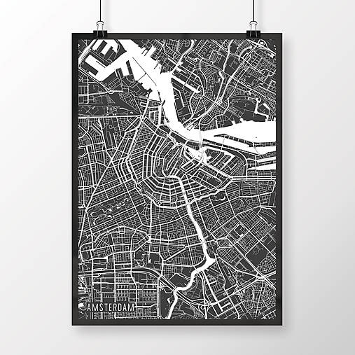 Obrazy - AMSTERDAM, minimalistický, tmavošedý - 8910913_
