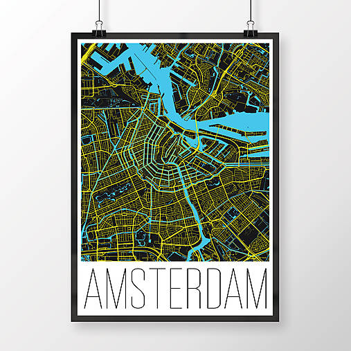 Obrazy - AMSTERDAM, moderný, čierny - 8912176_